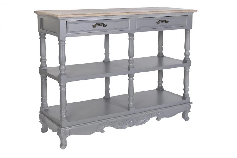 BUFFET PAULOWNIA MDF 117X39X89 2 CAJONES GRIS