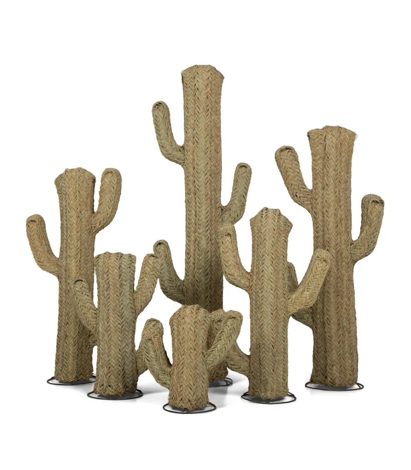 Cactus Decorativo de Esparto Tejido a Mano – Fibra Vegetal Natural Halfa