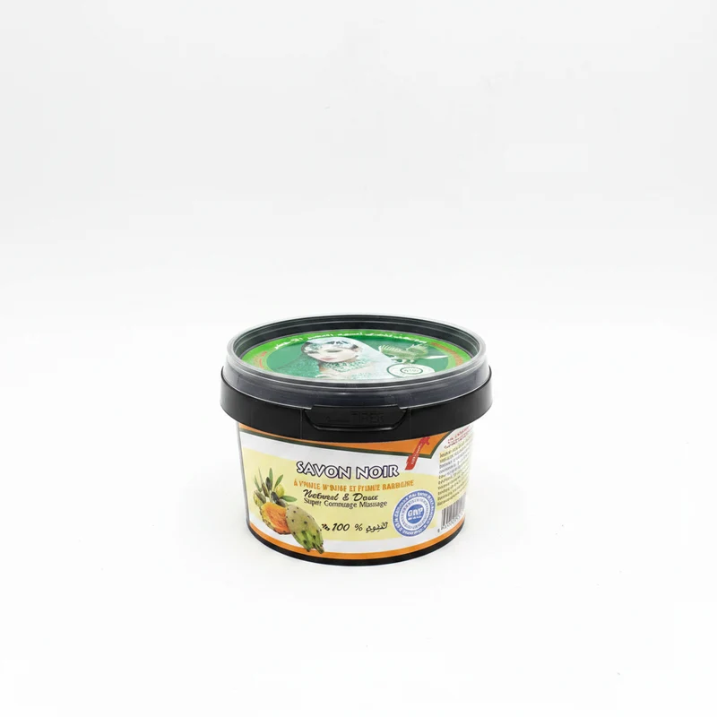 Jabón Beldi Negro Marroquí con Higo Chumbo y Aceite de Oliva – Exfoliante Natural 200g