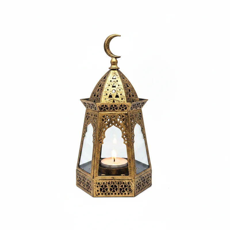 Farolillo Árabe Calado - Vela - 17 cm x 9 cm - Modelo Luna Creciente Hilal