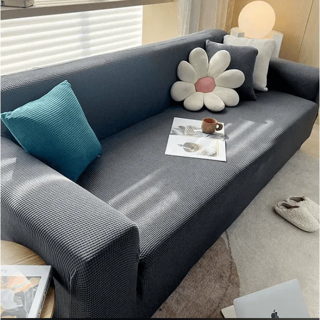 Stretch Sofa and Couch Cover with Waffle Texture and Non-Slip Finish