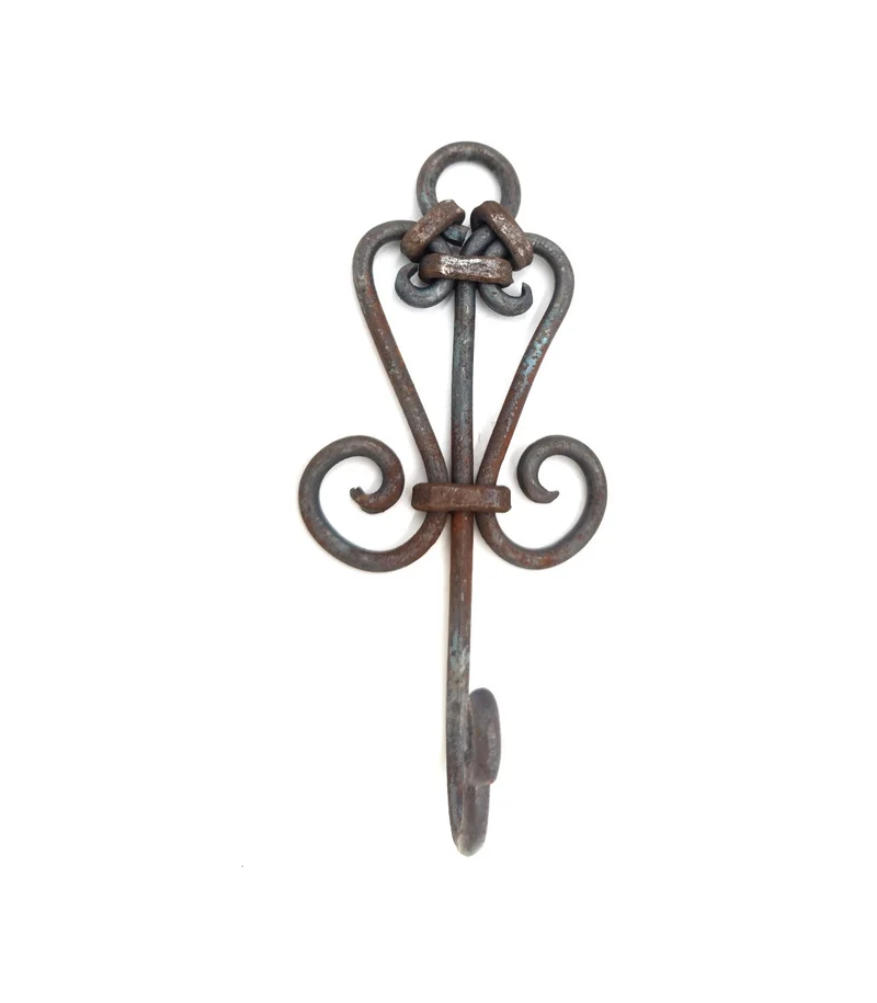 Colgador Pared Hierro Forjado Marroquí "Granada" – Diseño Flor de Lis