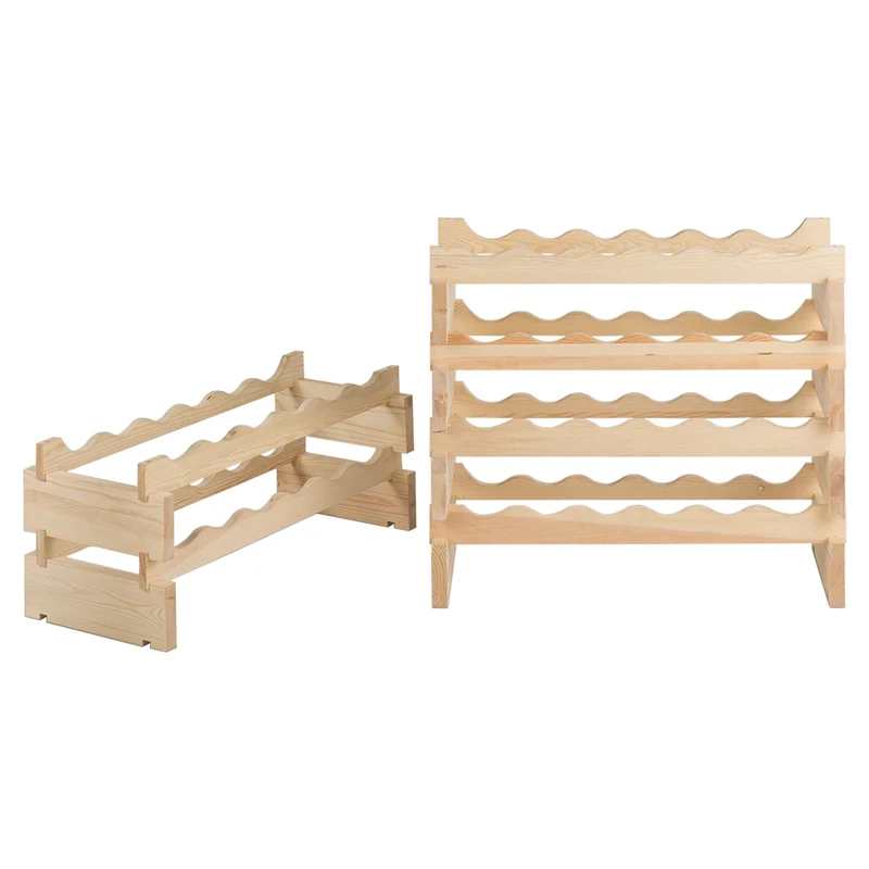 Costway - Botellero, Botellero vino, Botellero madera, con 6 Niveles y Capacidad 36 Botellas de Vino, 63,2x28x85,5 cm, Madera natural