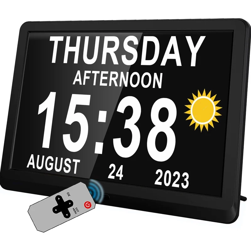 11.5-Inch Digital Calendar Clock with 19 Reminders for Seniors