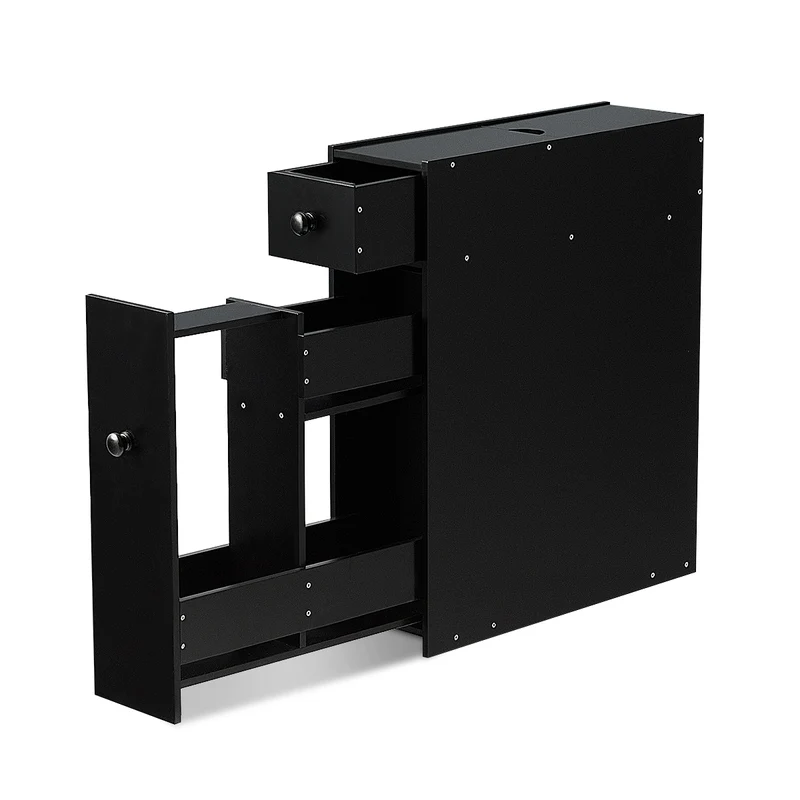 Costway - Armario baño, Mueble auxiliar baño, Estanterias almacenaje, 16 x 48,5 x 58 cm, Negro