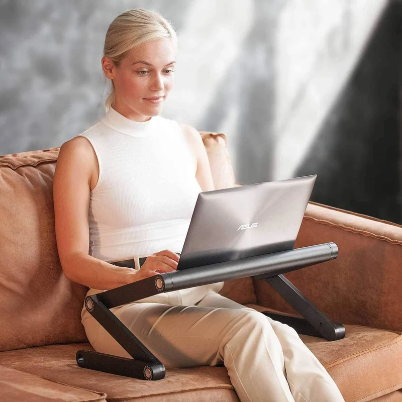 WonderWorker Nobel - Mesa Ergonómica para Ordenador, Soporte Ajustable para Portátil, Bandeja de Cama