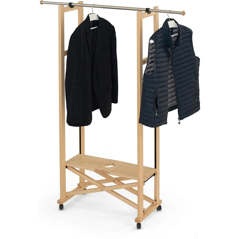 Perchero ELIOS, Madera - Plegable - Extensible - Color: Natural Ar-It il Cuore del Legno