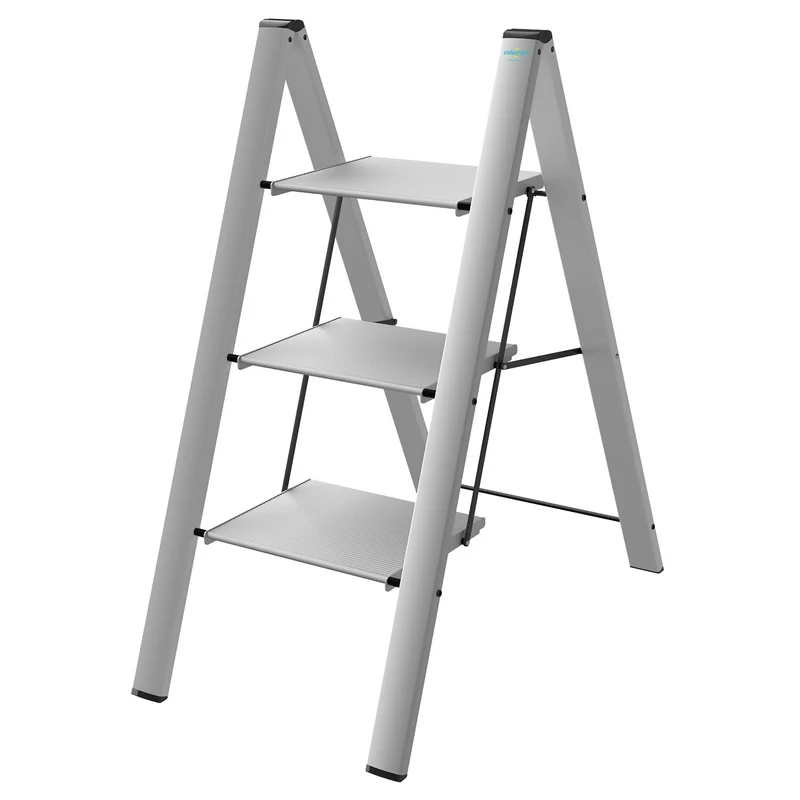 Colombo Leonardo 3 - Escalera, taburete de aluminio, escalera plegable, 3 pasos