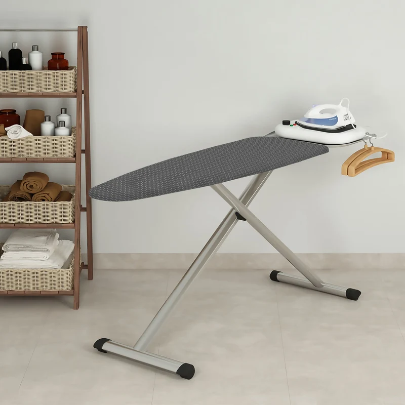 Colombo Alluminia - Tabla de Planchar, talla XL, 125x42 cm, Funda 100% algodón, Tabla de Planchar Plegable, 2 soportes de perchas, Made in Italy