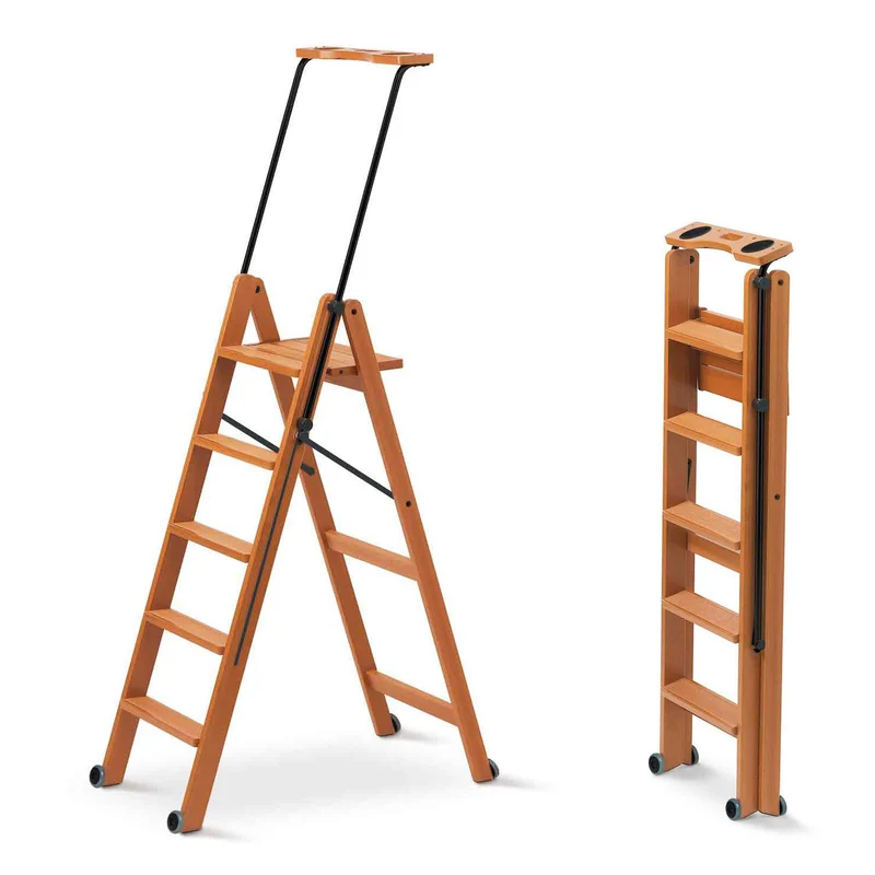 ARIT TUSCANIA 5 - Escalera de madera, Escalera 5 peldaños en madera de haya maciza cereza