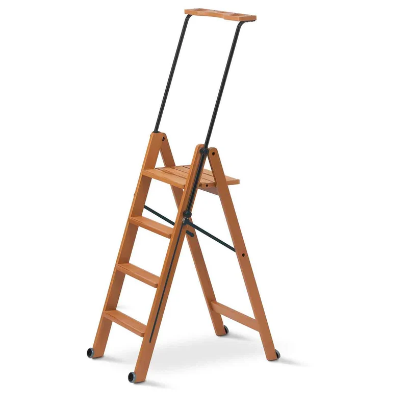 TUSCANIA 4 - Escalera madera, Escalera 4 peldaños, en madera de haya maciza cereza