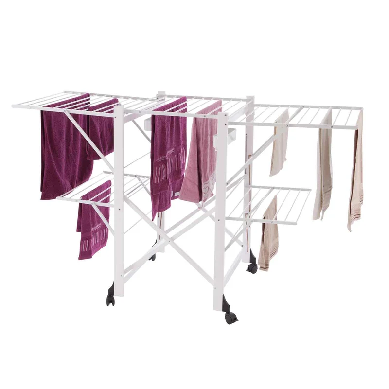 Tendedero GABBIANO, Madera - Plegable - Extensible - 30 m para Tender - Color: Blanco Ar-It il Cuore del Legno