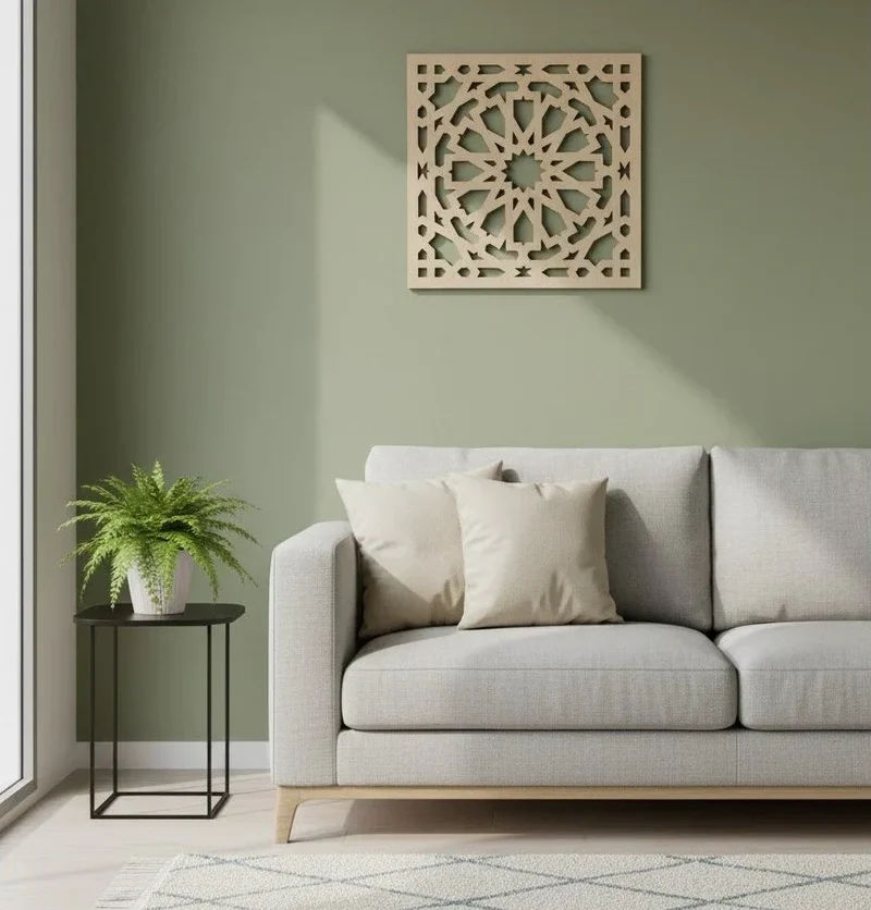 Celosía de Madera 60×60 cm para Falso Techo – Estilo Árabe Andalusí Inspiración Alhambra | SAQF