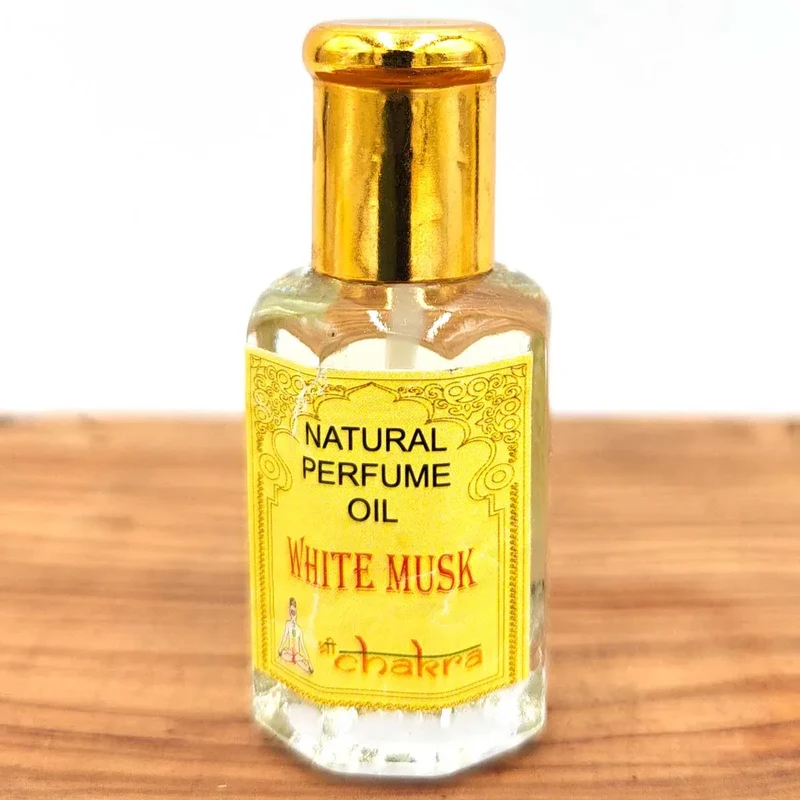 Perfume en Aceite Natural Almizcle Blanco – White Musk CHAKRA 10ml | Aroma Suave, Puro y Duradero | Sin Alcohol