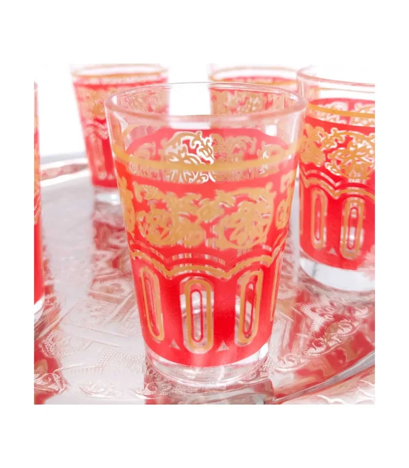Juego de 6 Vasos de Té Árabes – Modelo FATH Akram