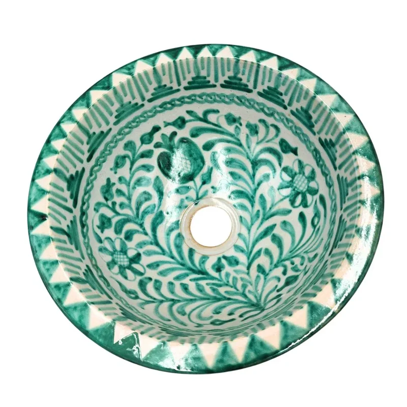 Lavabo Árabe de Cerámica 35 cm -40cm - Artesanía de Fez - Modelo Rumman