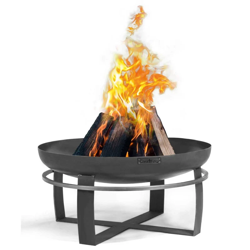 Cook King VIKING - Brasero, Brasero Exterior, Brasero de Exterior, Brasero Jardin, Dia. 80 cm, Hoguera Jardín con Asas, Pozo de Fuego Fire Bowl, Negro