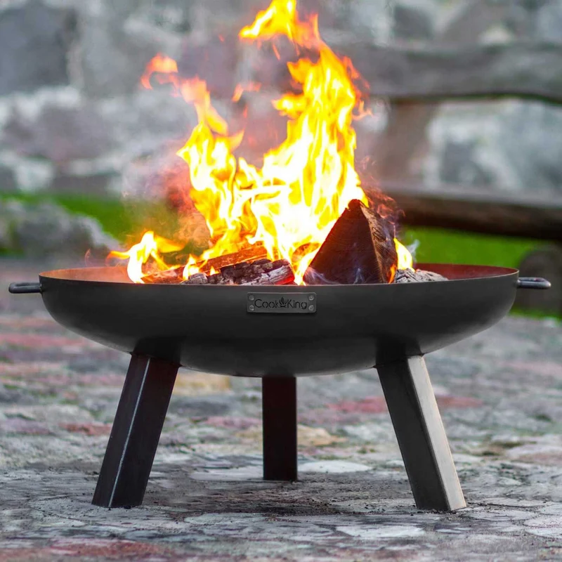 Cook King - Brasero, Brasero Exterior, Brasero Jardin, Brasero de jardín «POLO» Dia. 60 cm, 70 cm, 80 cm, 100 cm, Hoguera Jardín con Trípode y Asas