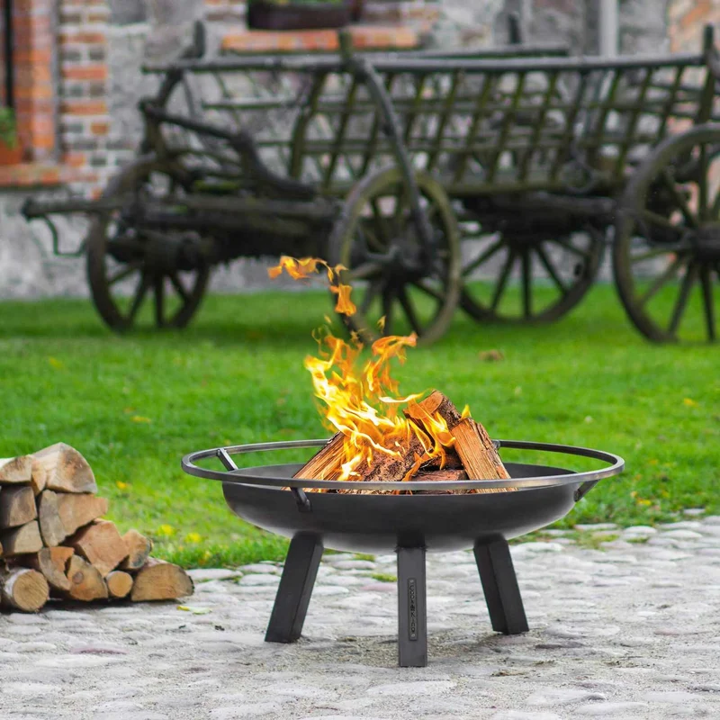 Cook King PORTO - Brasero, Brasero Exterior, Brasero Jardin, Hoguera Jardín con Asas, Pozo de Fuego Fire Bowl, Dia. 60 cm, 70 cm, 80 cm, 100 cm