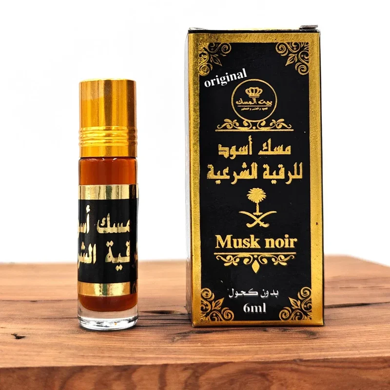 Almizcle Negro Árabe Roqya Sharia 6 ml Perfume sin Alcohol para Purificación y Protección