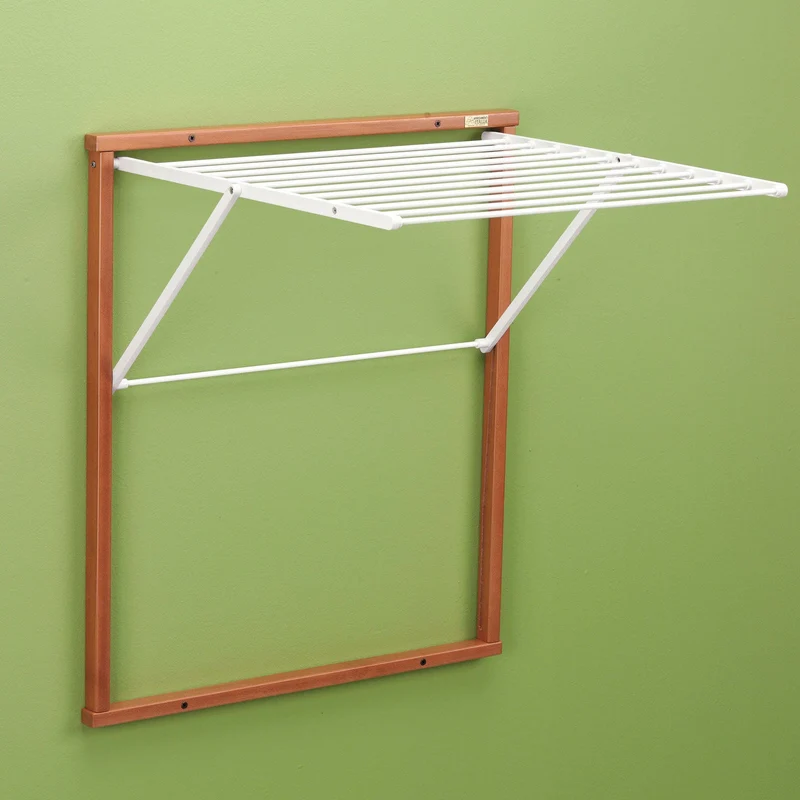 ARIT - Tendedero Pared KLEDY, Tendedero plegable pared, Madera, Plegable - 6,5 m Extensibles, Color: Cerezo