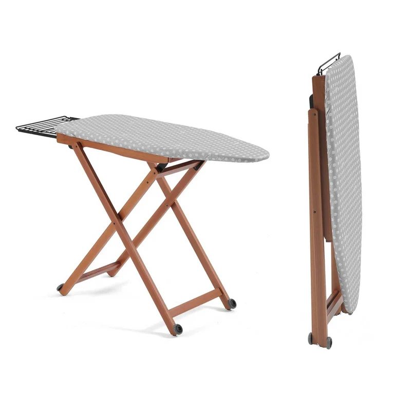 ARIT STIROLIGHT - Tabla de Planchar, de madera, Tabla de Planchar Plegable, Incluye Funda para planchado con vapor, 135×45×93cm, 4 niveles, Cerezo