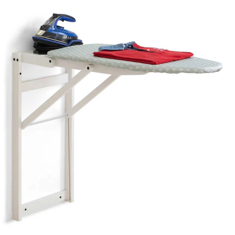 ARIT - Tabla de planchar de madera, STIROJOLLY, Tabla de planchar montaje en pared, plegable, 86x38cm, Made in Italy, Blanco