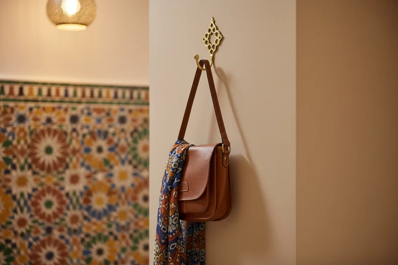 Colgador Perchero de 1 Brazo en Latón Dorado - Elegancia y Versatilidad para su Hogar