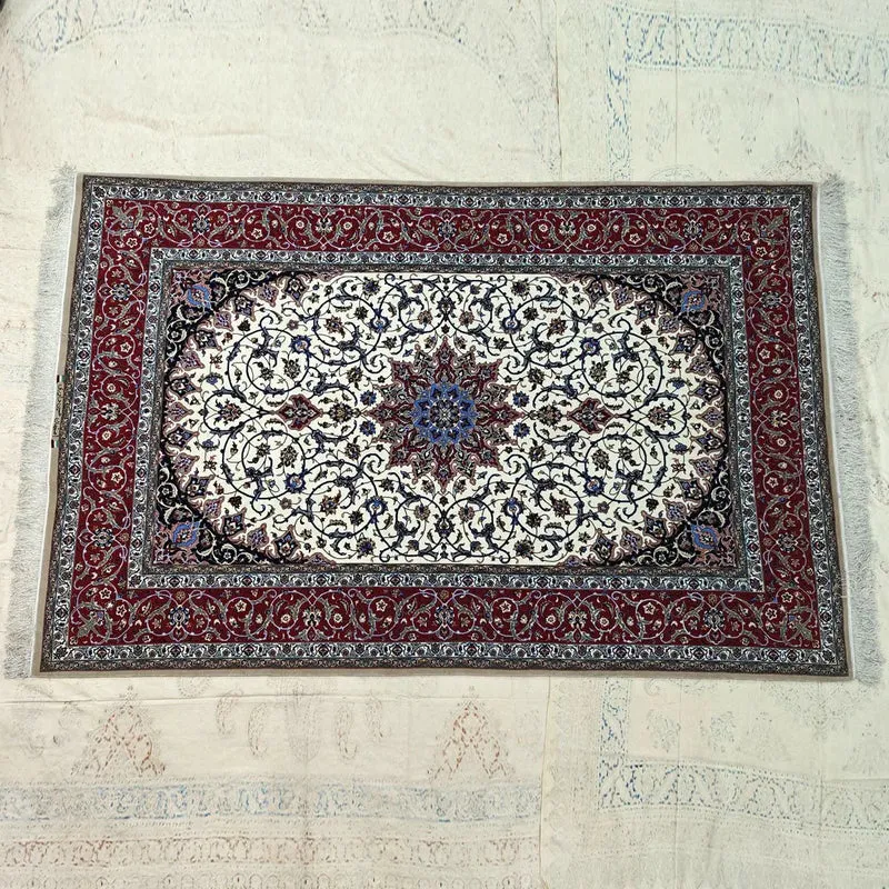 Alfombra Persa Isfahan obra maestra Firmada por el Maestro Hussein Daveri - 228x147 cm