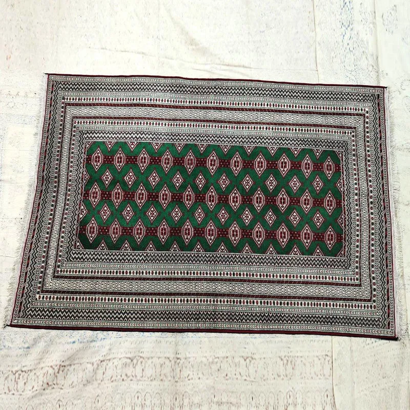 Alfombra Persa Turkman de Vellón - Diseño Original Bazoo Band - 190x138 cm