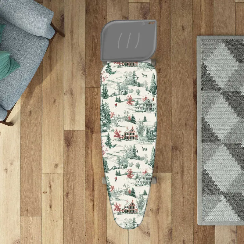 Colombo Winter Alps - Funda Tabla Planchar, tamaño XL, 140×55 cm, 2 capas, algodón 100 % y molton, clip de fijación, Hecha en Italia, alta calidad