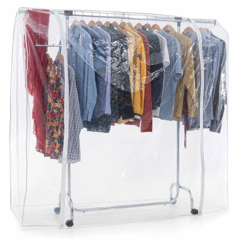 Tatkraft Falcon & Big - Burro Ropa Resistente, con Funda para Burro de Ropa, Perchero Armario, Extensible y Regulable, 106-179x49.5x137.5-187.5 cm