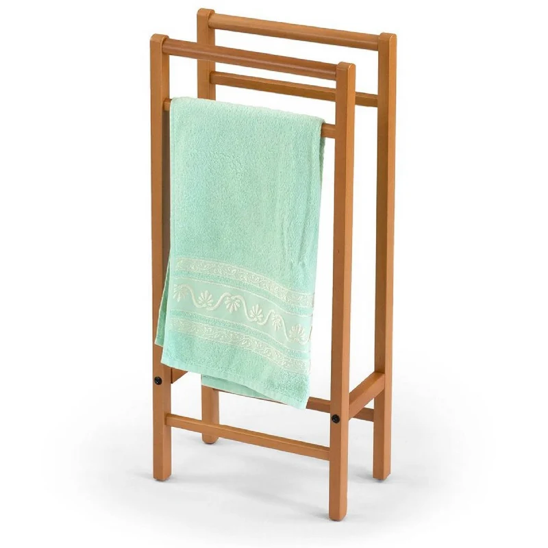 ARIT - Toalleros de pie SALVI, Toallero baño, accesorios de baño, Toallero - 100% de haya maciza, fácil de montar - Color cereza
