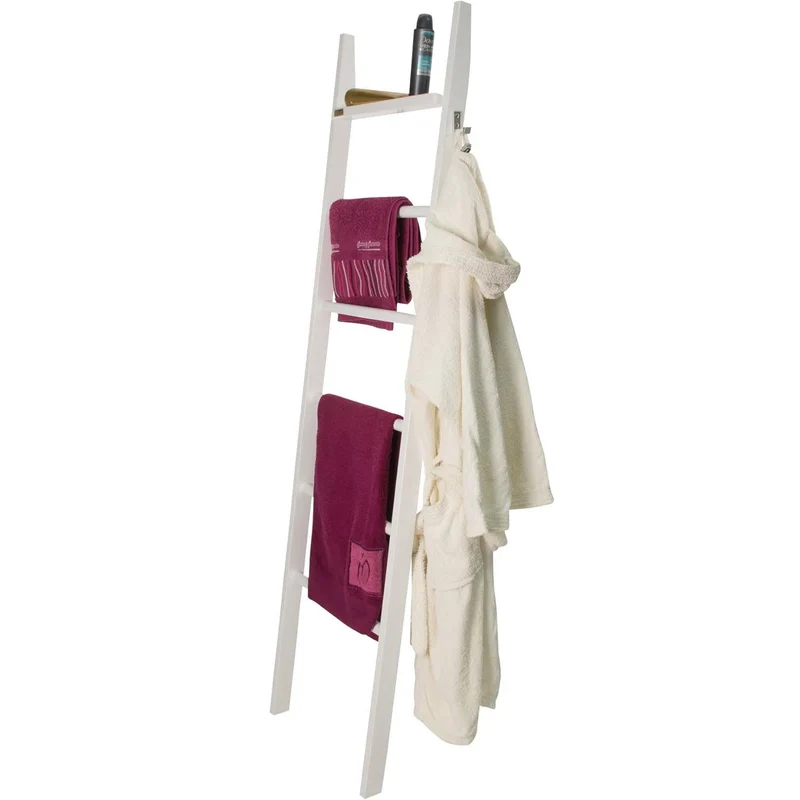 ARIT - Toalleros de pie AXEL, Toallero baño, soporte para toallas, Toallero, 5 niveles y superficie de almacenamiento - Color blanco