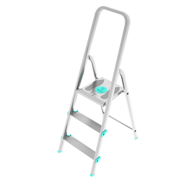 Colombo LIBELLULA - Escaleras de aluminio, Escalera 3 peldaños, Escalera plegable, Altura 61 cm, Carga máxima 150 kg, Aluminio, Hecho en Italia