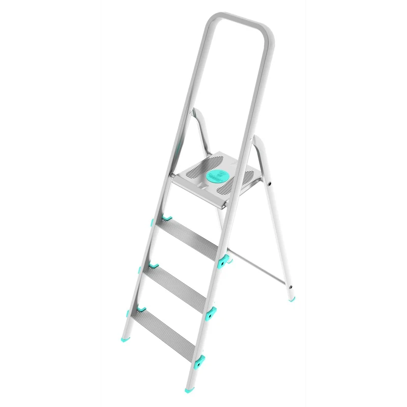 Colombo LIBELLULA - Escaleras de aluminio, Escalera 4 peldaños, Escalera plegable, Altura 84 cm, Carga máxima 150 kg, Aluminio, Hecho en Italia