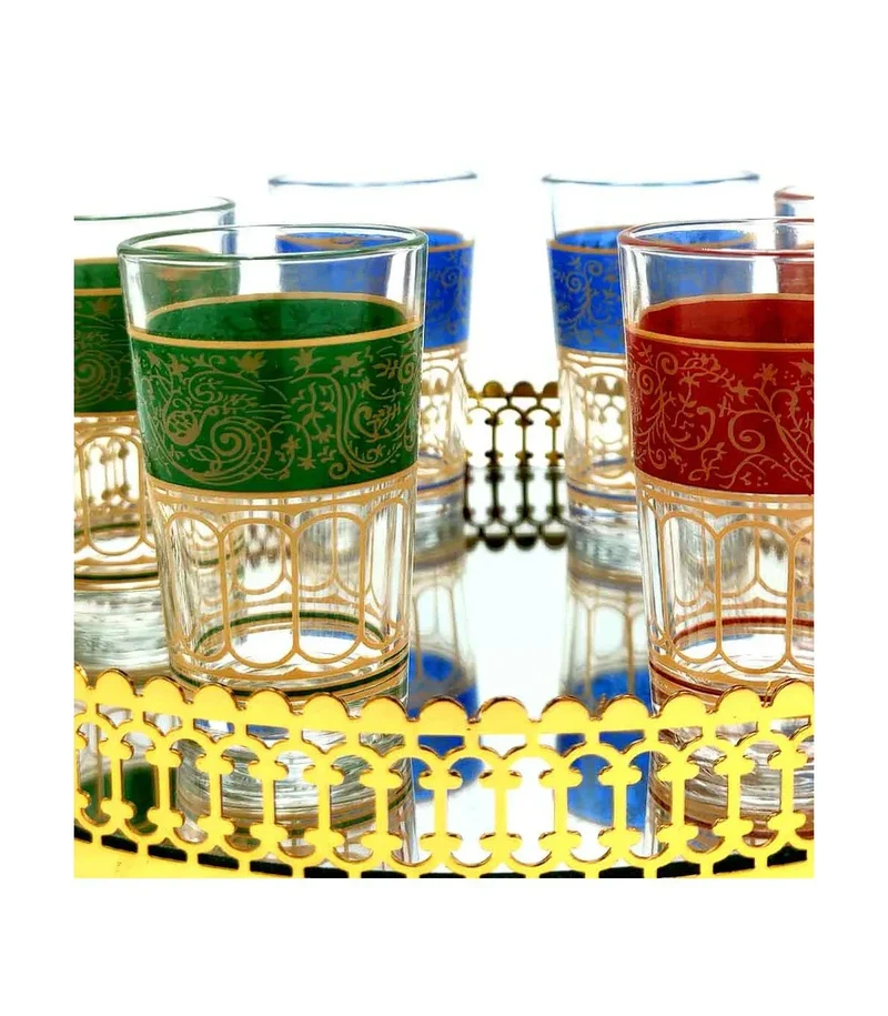 Set de 6 Vasos de Té Marroquí Fathein | Diseño Oriental