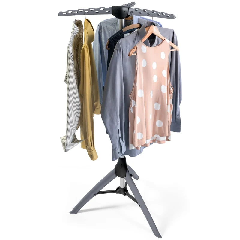 Tatkraft Pine - Tendedero Plegable, con 3 Brazos para 42 Perchas de Ropa, Tendedero Vertical, 66x65x150 cm, Capacidad 30kg, Ideal para secar Camisas