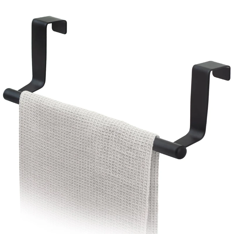 Tatkraft Horizon Black Toallero para Cocina y Baño, Colgador de Paño, Acero Inoxidable