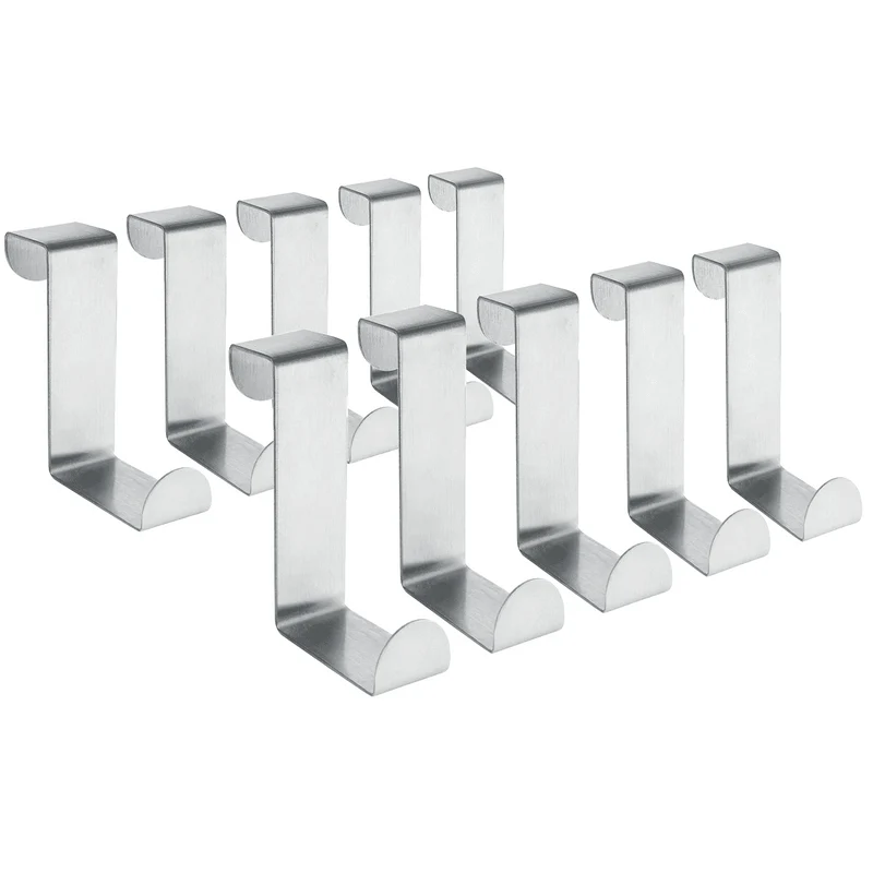 Tatkraft Seger Ganchos para Puertas de Armario o de Habitación (Set de 6), Hasta 5 kg, Acero Inoxidable