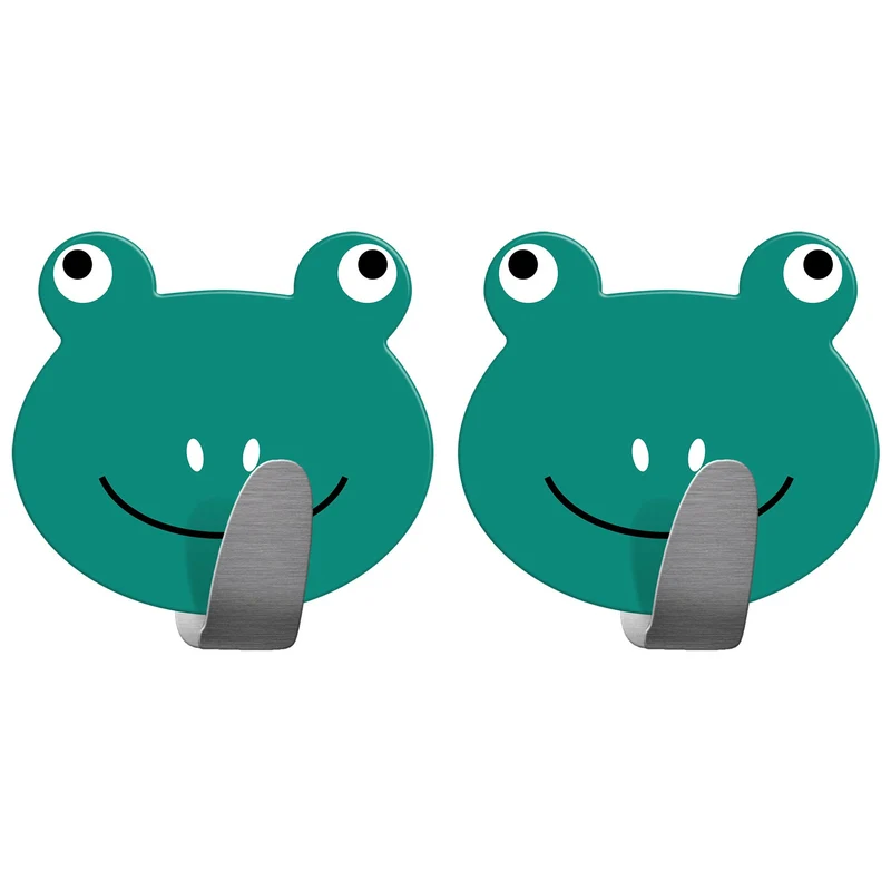 Tatkraft Frogs Gancho Toallero Adhesivo para Cocina y Baño, Colgador Infantil de Pared, 2 Unidades