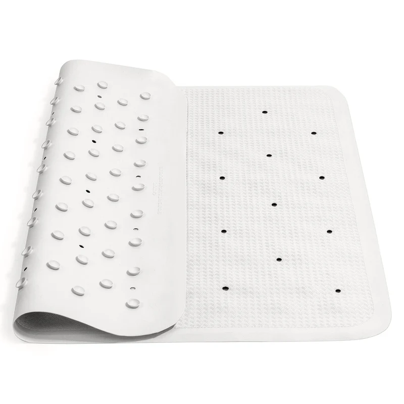 Tatkraft Fine - Alfombrilla de Ducha de Goma Antideslizante, Alfombra de Baño con Ventosas, 55x55 cm, Blanco