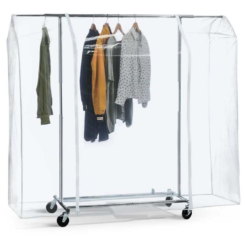 Tatkraft Big - Funda para Perchero de Ropa, Fácil de Abrir y Cerrar, Plástico Transparente, Extra Ancho, L183 cm