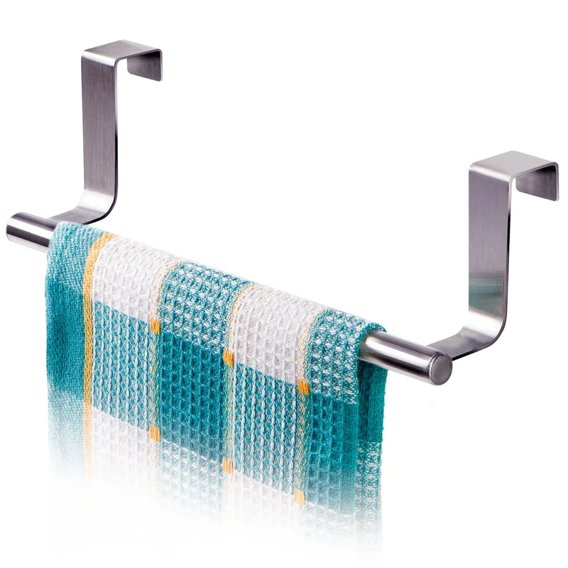 Tatkraft Horizon Toallero para Puertas, Colgador de Paño de Cocina y Baño, Acero Inoxidable