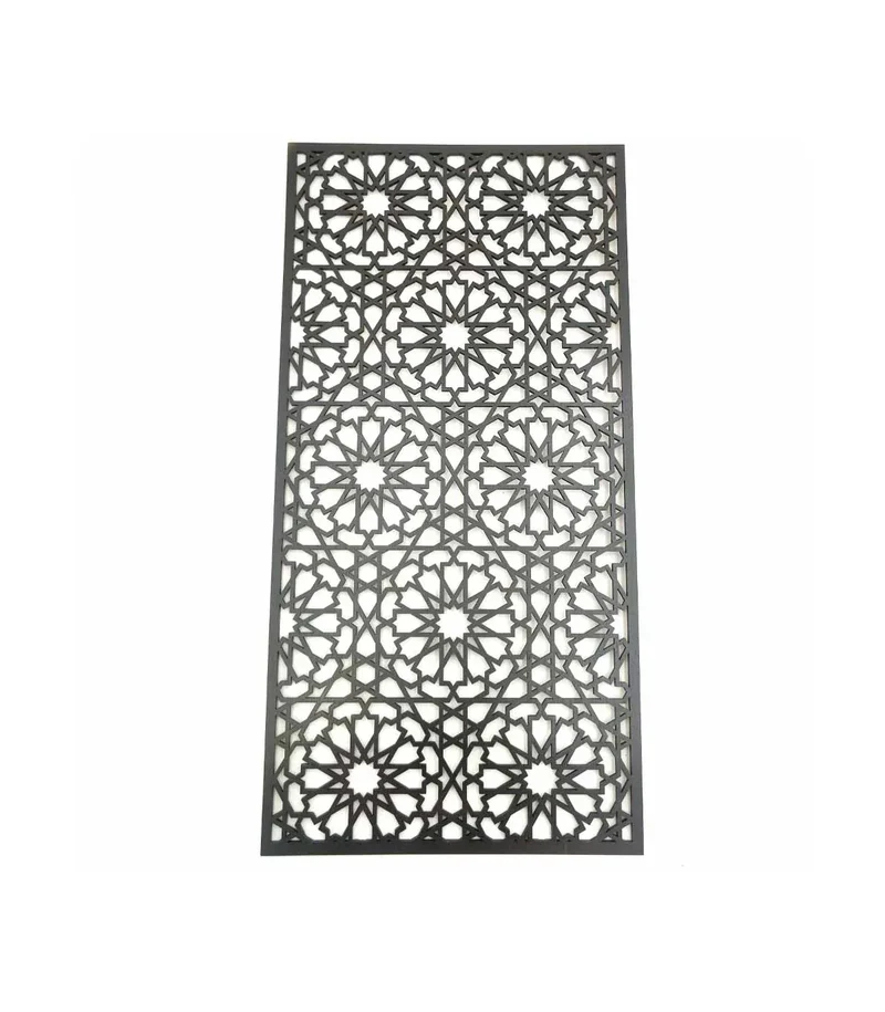 Cuadro Decorativo de Celosía Árabe en Madera de Wengué - Modelo Warda 3 - 60 x 30 cm