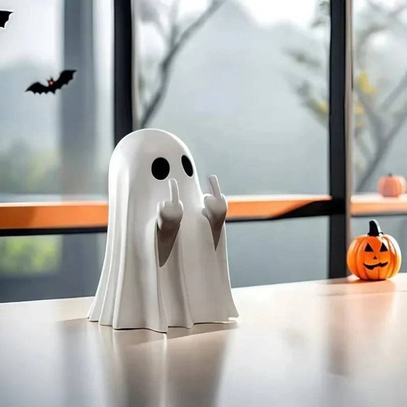 Halloween Decorative Ghost Figurine with Gesture for Indoor and Garden Décor