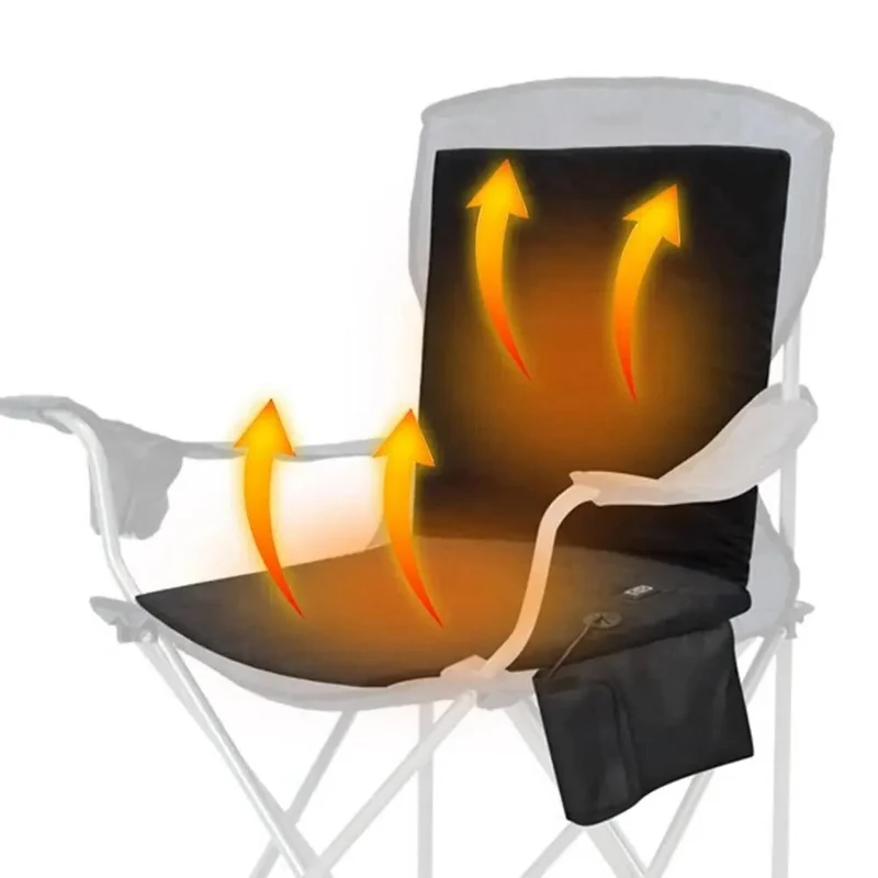 USB Heated Camping Seat with Folding Frame and Pocket