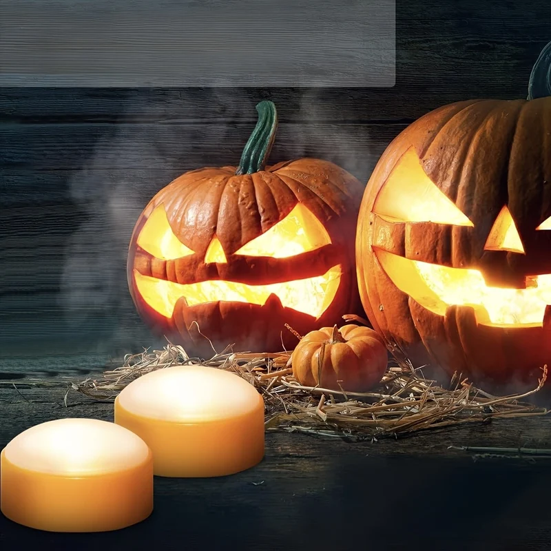 Halloween LED Pumpkin Lights with Remote Control, Flameless Indoor Decoration