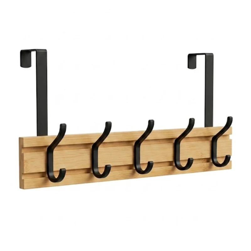 Perchero para Puerta Estilo Nordico con 5 Ganchos Deslizable