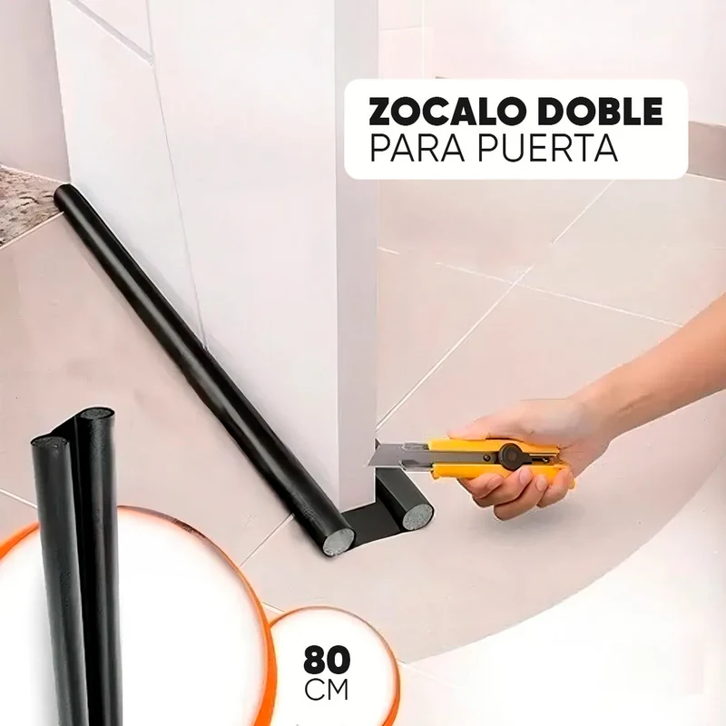 Zocalo Doble para Puerta Anti Viento Impermeable 80cm